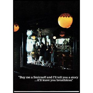 1978 Smirnoff Vodka Vintage Print Ad Old Bar Tavern Leave You Breathless Photo